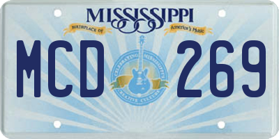MS license plate MCD269