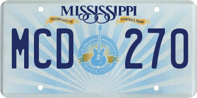 MS license plate MCD270