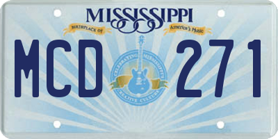 MS license plate MCD271