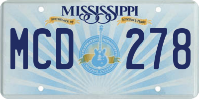 MS license plate MCD278