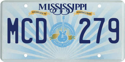 MS license plate MCD279