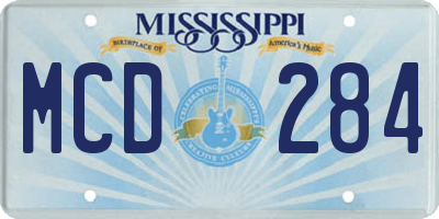 MS license plate MCD284