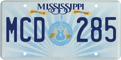 MS license plate MCD285