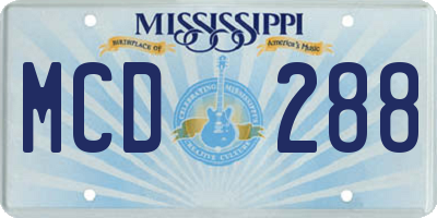 MS license plate MCD288