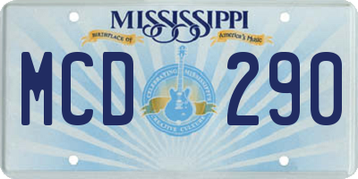 MS license plate MCD290