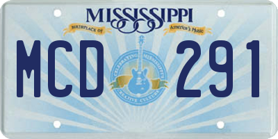 MS license plate MCD291