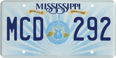 MS license plate MCD292