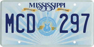 MS license plate MCD297