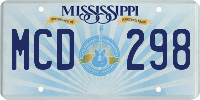 MS license plate MCD298