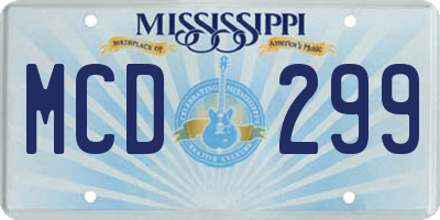 MS license plate MCD299