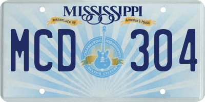 MS license plate MCD304