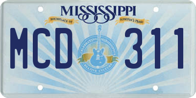 MS license plate MCD311