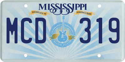 MS license plate MCD319