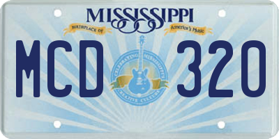 MS license plate MCD320