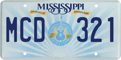 MS license plate MCD321