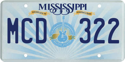 MS license plate MCD322