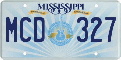 MS license plate MCD327