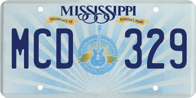 MS license plate MCD329