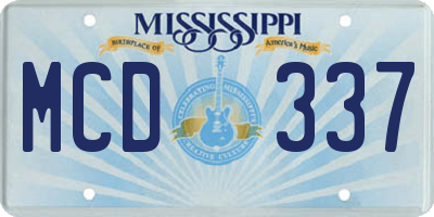 MS license plate MCD337