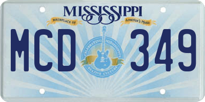 MS license plate MCD349