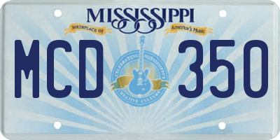 MS license plate MCD350
