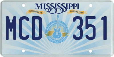MS license plate MCD351