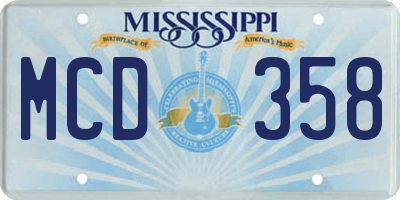 MS license plate MCD358