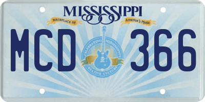 MS license plate MCD366