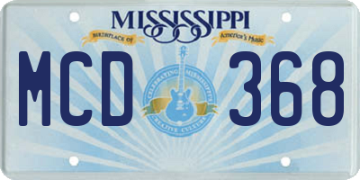 MS license plate MCD368