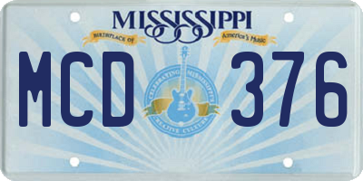 MS license plate MCD376