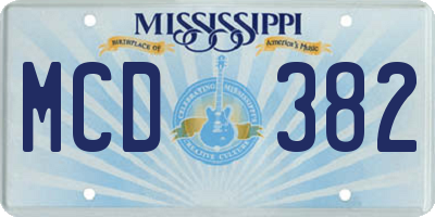MS license plate MCD382