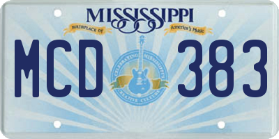 MS license plate MCD383