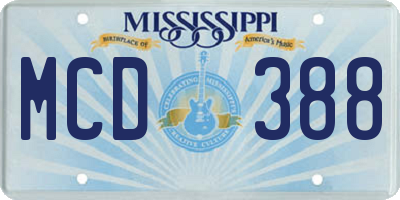 MS license plate MCD388