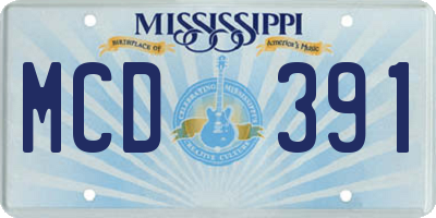 MS license plate MCD391