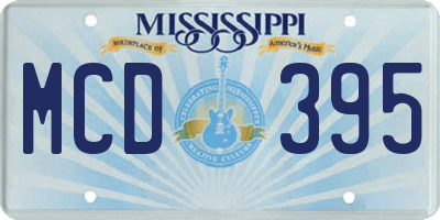 MS license plate MCD395