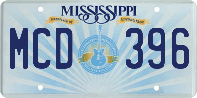 MS license plate MCD396