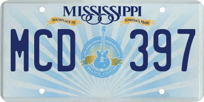 MS license plate MCD397