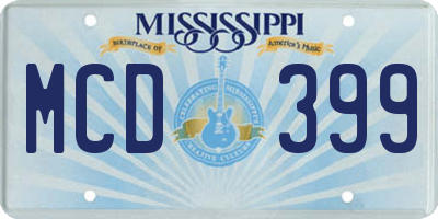 MS license plate MCD399