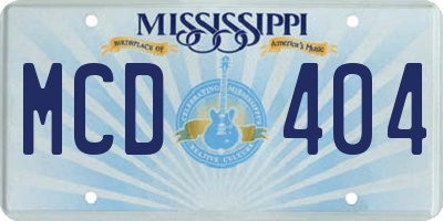 MS license plate MCD404