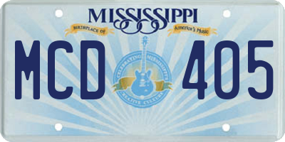 MS license plate MCD405