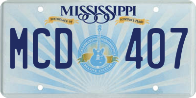 MS license plate MCD407