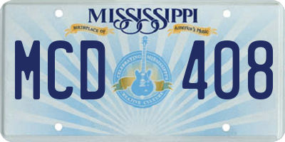 MS license plate MCD408