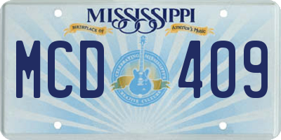 MS license plate MCD409