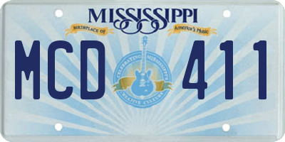 MS license plate MCD411