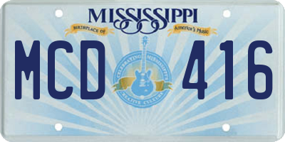 MS license plate MCD416