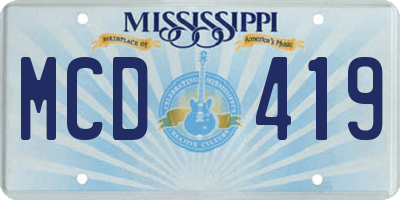 MS license plate MCD419