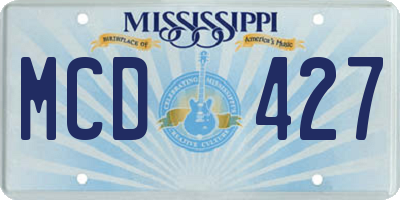 MS license plate MCD427