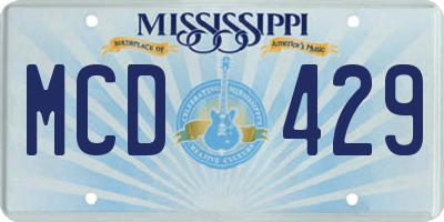 MS license plate MCD429