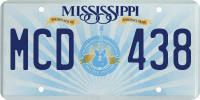 MS license plate MCD438