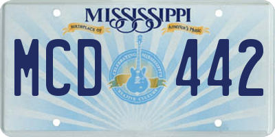 MS license plate MCD442